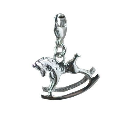 Silver 22x17mm Rocking horse charm on a lobster trigger
