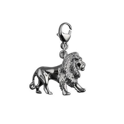 Silver 15x20mm Lion Charm on a lobster trigger