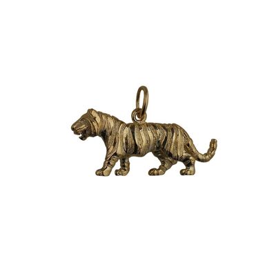 9ct 12x27mm Tiger Pendant or Charm