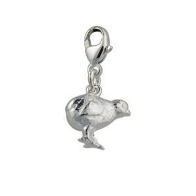 Silver 21x12mm Chick charm on a lobster trigger