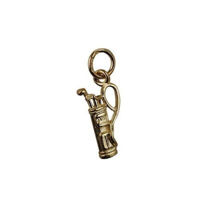 9ct 15x9mm Golf Bag and Clubs Pendant or Charm
