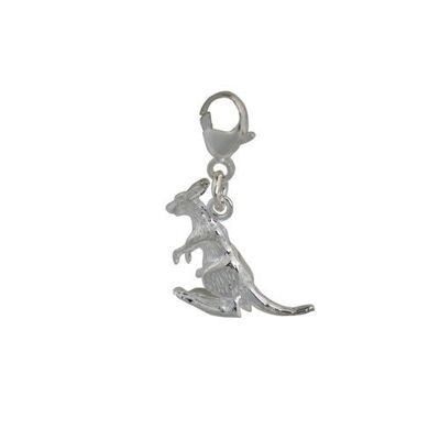 Silver 22x14mm Kangaroo charm on a lobster trigger