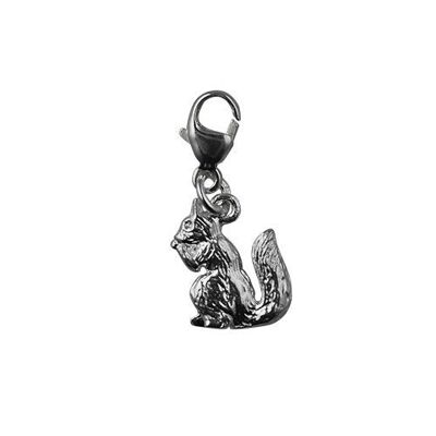 Silver 11x9mm sitting Squirrel Charm with a lobster catch