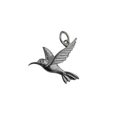 Silver 24x22mm Hummingbird Pendant or Charm