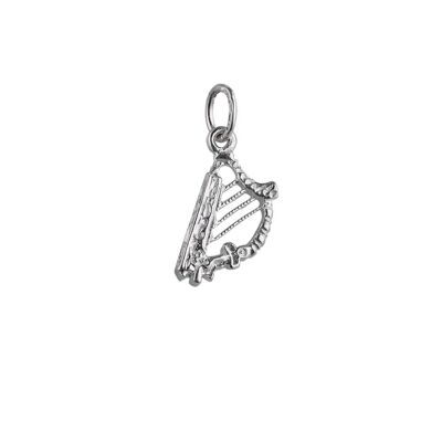 Silver 13x8mm Harp Pendant or Charm
