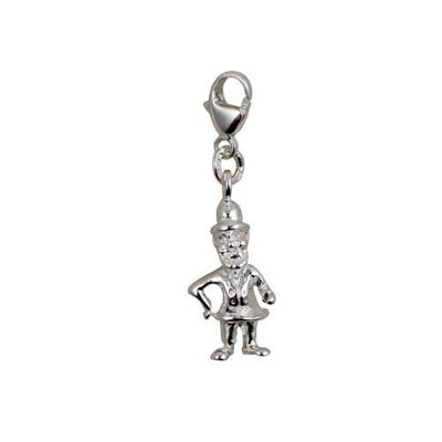 Silver 29x9mm Leprechaun Charm on a lobster trigger