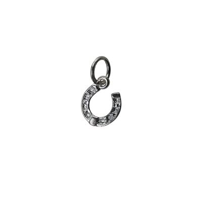 Silver 10x9mm Lucky Horse Shoe Pendant or Charm