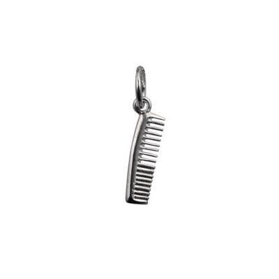 Silver 15x4mm hair dresser's comb Pendant or Charm