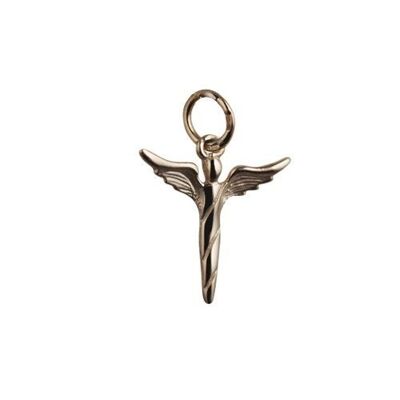 9ct 15x16mm Angel in flight Pendant or Charm