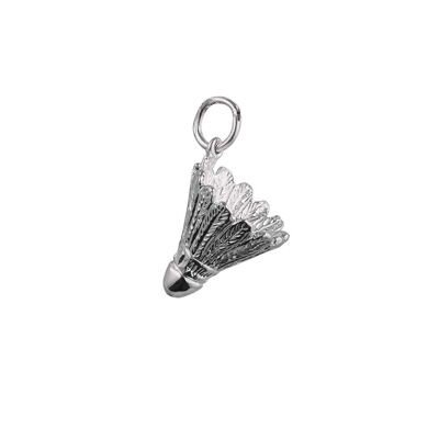 Silver 14x15mm Shuttlecock Pendant or Charm