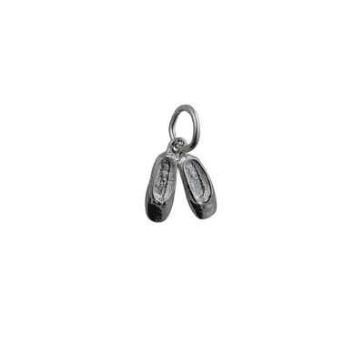 Silver 10x10mm Ballet Slippers Pendant or Charm