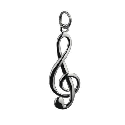 Silver 27x12mm wire G Cleff Pendant or Charm