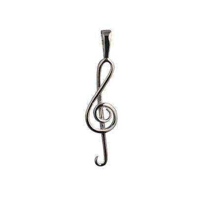 Silver 25x8mm wire G Cleff Pendant or Charm