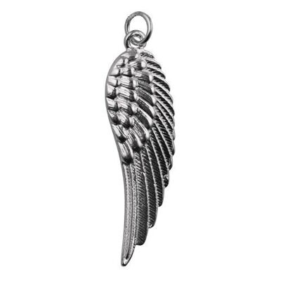 Silver 39x12mm Angel's Wing Pendant or Charm