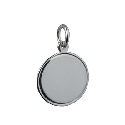 Silver 17mm round engine turned line border Disc