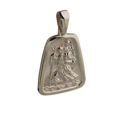 9ct 31x25mm tapered rectangle St Christopher Pendant with bail