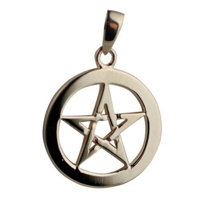 9ct 30mm Pentangle in a circle Pendant with bail