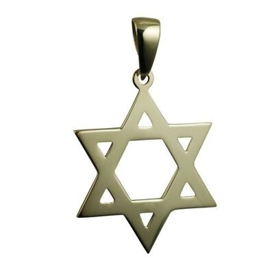 9ct 31x27mm plain Star of David Pendant with bail
