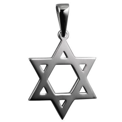 Silver 32x32mm plain Star of David Pendant on a bail