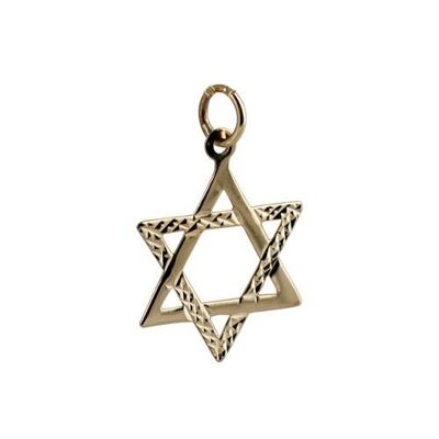 9ct 21x17mm diamond cut Star of David Pendant