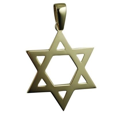 9ct 37x37mm plain Star of David Pendant with bail
