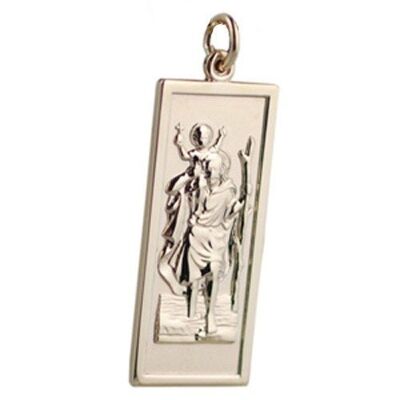 9ct 35x15mm rectangular St Christopher Pendant