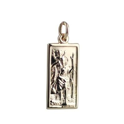 9ct 26x13mm rectangular St Christopher Pendant