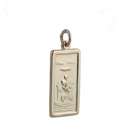 9ct 26x13mm plain rectangle St Christopher Pendant