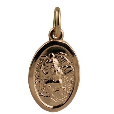 9ct rose 17x11mm oval St Christopher Pendant