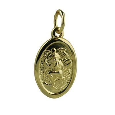 18ct 17x11mm oval St Christopher Pendant
