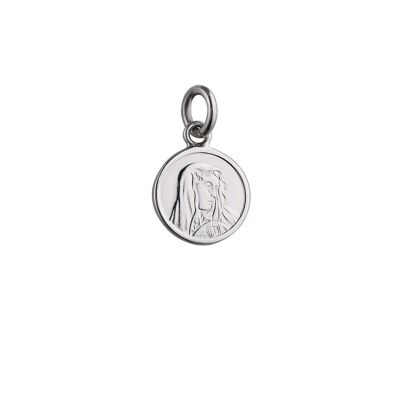 Silver 13mm Round Our Lady of sorrows Madonna Pendant