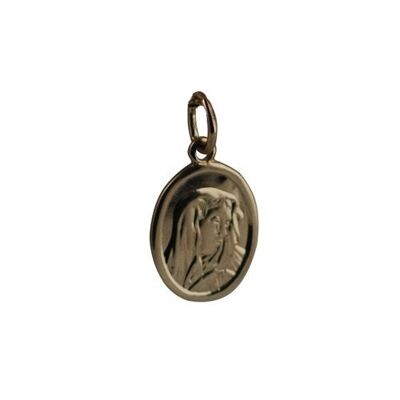 9ct 14x11mm oval Our Lady of sorrows Madonna Pendant