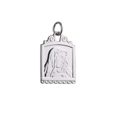 Silver 22x15mm Square Our Lady of sorrows Pendant