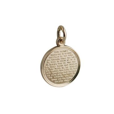 9ct 16mm round The Lords Prayer Pendant