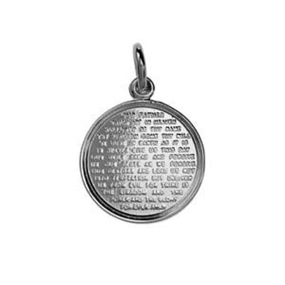 Silver 16mm round The Lords Prayer Pendant