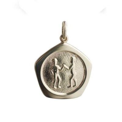 9ct 21mm five sided Gemini Zodiac Pendant