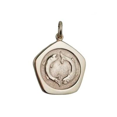 9ct 21mm five sided Pisces Zodiac Pendant