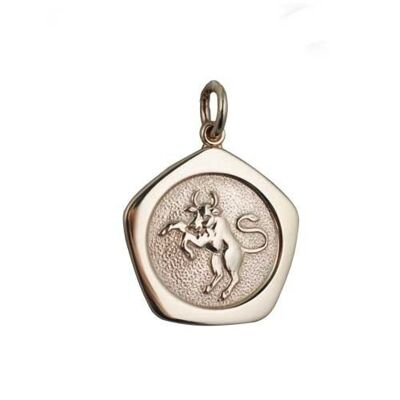 9ct 21mm five sided Taurus Zodiac Pendant