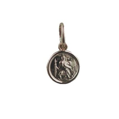 9ct 8mm round St Christopher Pendant