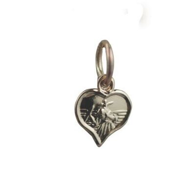 9ct 8mm heart St Christopher Charm