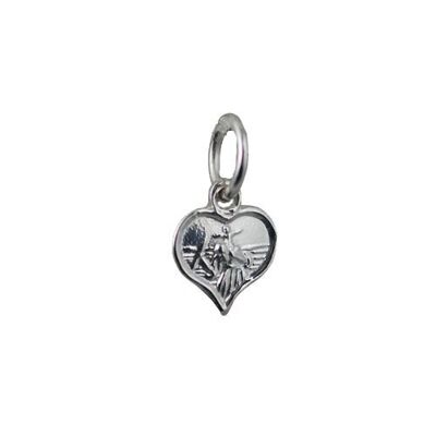 Silver 8mm heart St Christopher Charm