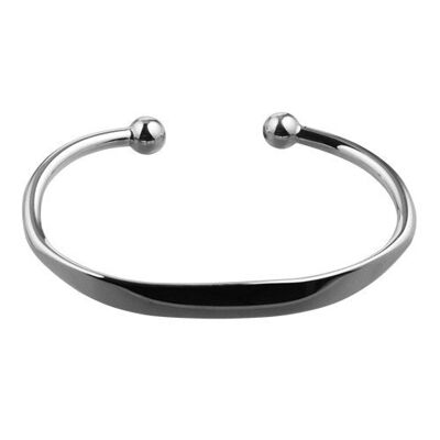 Silver 9mm wide Gents Torque Bangle