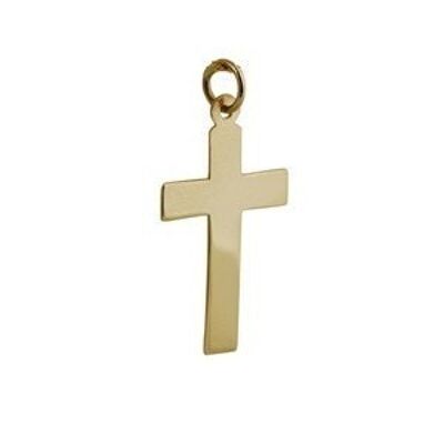 9ct 24x14mm Plain Flat Latin Cross