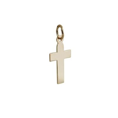 9ct 15x11mm plain flat latin Cross