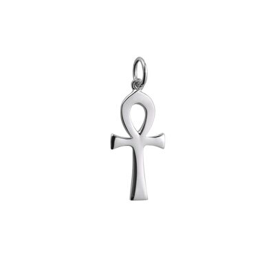 Silver 18x10mm Plain Solid Ankh Cross