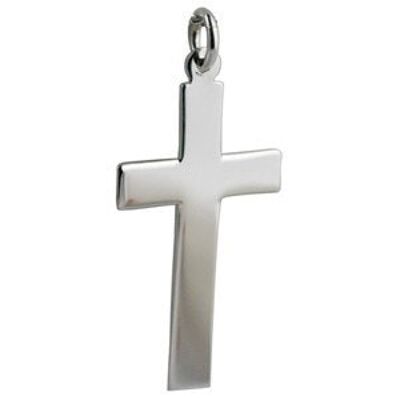 Silver 34x19mm Plain Flat Latin Cross