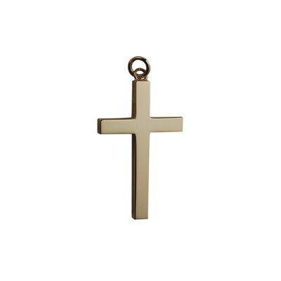 9ct 40x25mm plain Solid Block Cross