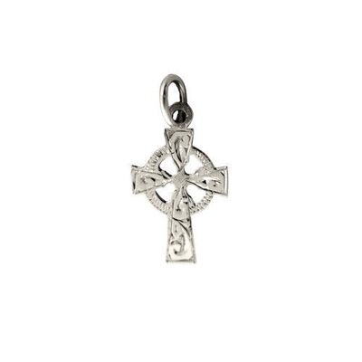 Silver 16x11mm hand Engraved Celtic Cross