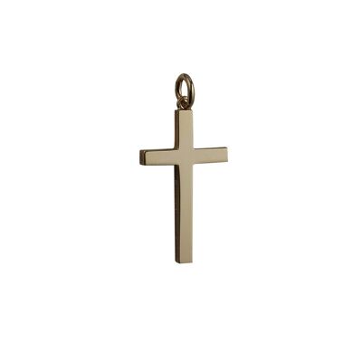 9ct 30x18mm Plain Solid Block Cross