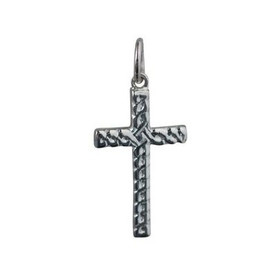 Silver 20x12mm embossed Celtic knot Cross